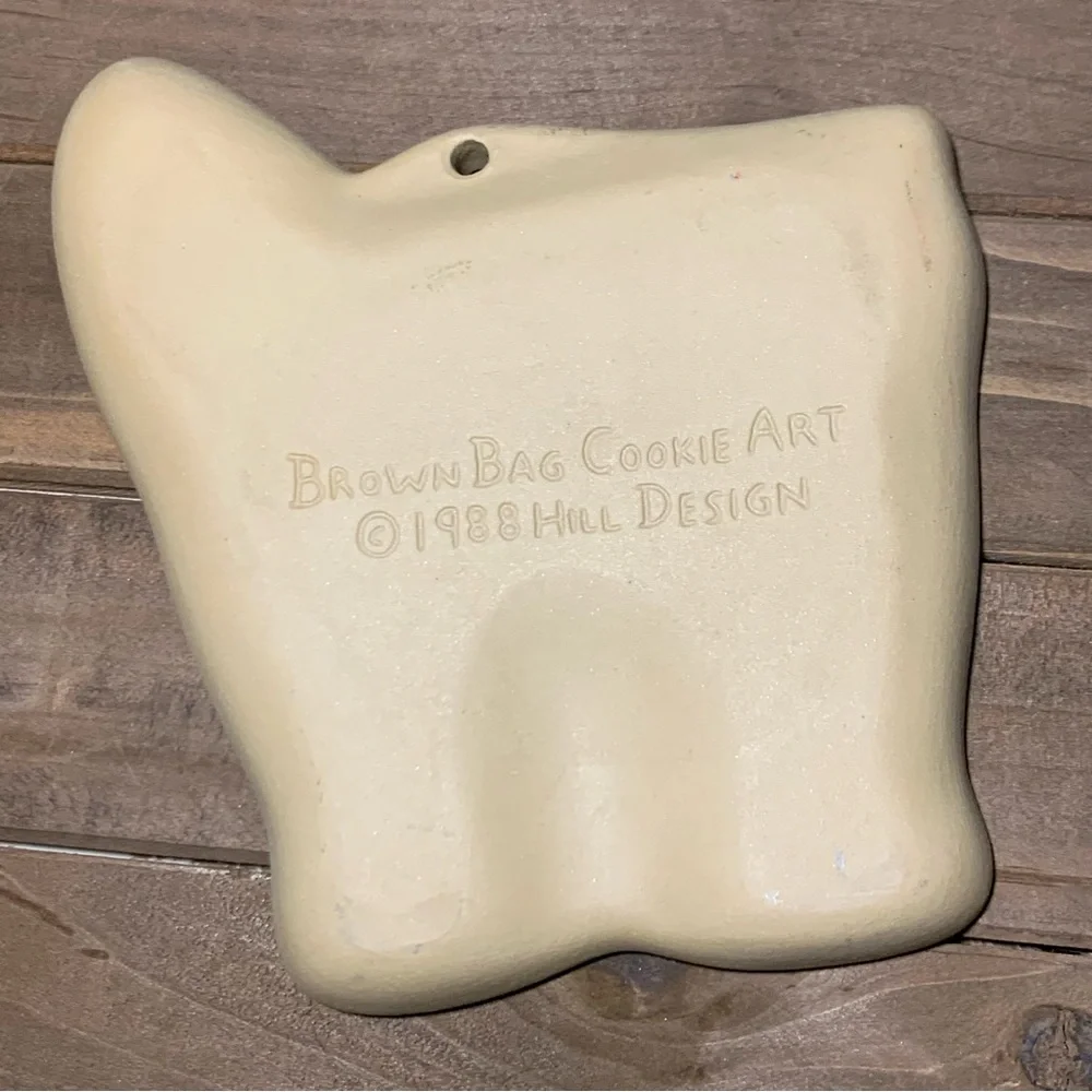 1988 Hill Design Brown Bag Cookie Mold Halloween Scaredy Cat EUC